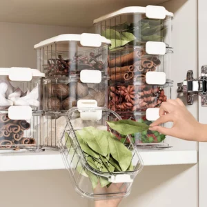 Stackable Spice Storage Boxes Food Storage Box Plastic Seasoning Jar Multi-layered Seasoning Storage Box Kitchen Organizer - Image 1