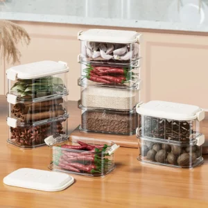 Stackable Spice Storage Boxes Food Storage Box Plastic Seasoning Jar Multi-layered Seasoning Storage Box Kitchen Organizer - Image 2