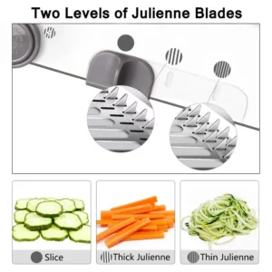 LMETJMA 18 Types Adjustable Mandoline Slicer Stainless Steel Vegetable Julienner Grater Onion Potato Slicer Cutter KC0326 - Image 6