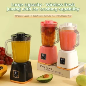 TINSOL Electric Juicer Portable Blender 10 Blades Multifunctional Juice Blender Fresh Juice Smoothie Blender Food Processor - Image 2
