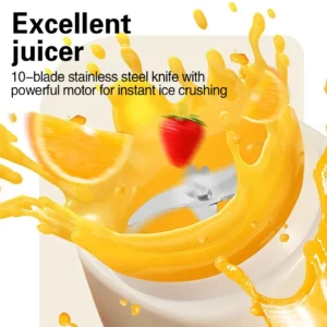 TINSOL Electric Juicer Portable Blender 10 Blades Multifunctional Juice Blender Fresh Juice Smoothie Blender Food Processor - Image 5