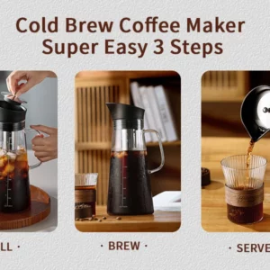 BINCOO 1500ML Cold Brew Coffee Maker with Removable Stainless Steel Filter, Home Cold Brew Coffee Iced Tea Maker & Fruit Pitcher - Image 6