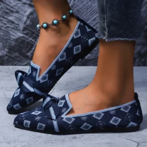 Women's knitted flat loafers bow-top shoes mesh casual shoes comfortable walking shoes women's lightweight soft-soled flat shoes - Image 6