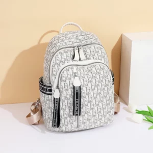 Texture trend preparation jacquard fabric vintage letter-printed women's backpack, lightweight all-match travel backpack - Image 2