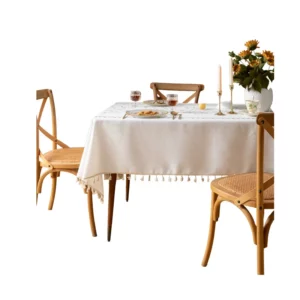Modern Minimalist White Tablecloth, INS Style Cotton Linen Fabric, Fresh Rectangular Waterproof Dining/Desk Cover - Image 6