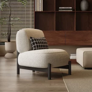 Wabi-sabi Style Single Chair Antique Style Living Room Single Sofa Designer Style Casual Chair Light Luxury Single Sofa Chair - Image 2