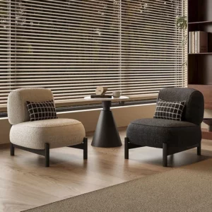 Wabi-sabi Style Single Chair Antique Style Living Room Single Sofa Designer Style Casual Chair Light Luxury Single Sofa Chair - Image 4