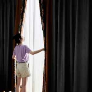Curtains for Living Room Dining Bedroom High-end Luxury High Shading New Nordic Simple Retro American Stitching Thickening - Image 3