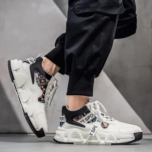 High-Top Men's Shoes 2025 New Spring Men's Casual Versatile Basketball Running Sports Dad Trendy Board Shoes Synthetic Material - Image 3