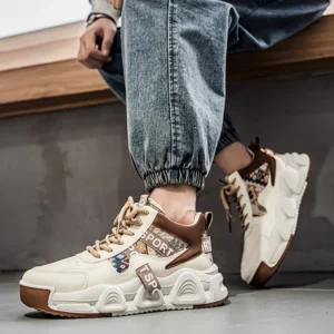 High-Top Men's Shoes 2025 New Spring Men's Casual Versatile Basketball Running Sports Dad Trendy Board Shoes Synthetic Material - Image 4