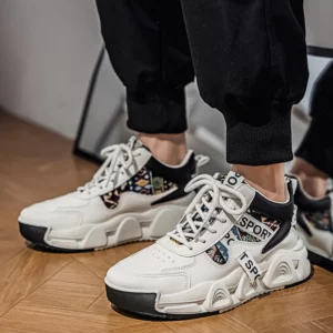 High-Top Men's Shoes 2025 New Spring Men's Casual Versatile Basketball Running Sports Dad Trendy Board Shoes Synthetic Material - Image 5