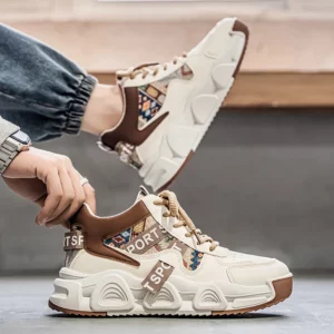 High-Top Men's Shoes 2025 New Spring Men's Casual Versatile Basketball Running Sports Dad Trendy Board Shoes Synthetic Material - Image 6