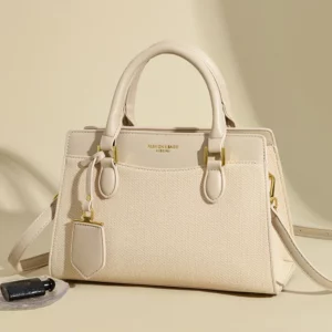 2025 Trendy Women's Canvas-Leather Crossbody Bag - Stylish Shoulder/Tote Purse, Light Luxury Contrast Design for Work & Daily - Image 2