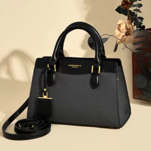 2025 Trendy Women's Canvas-Leather Crossbody Bag - Stylish Shoulder/Tote Purse, Light Luxury Contrast Design for Work & Daily - Image 3