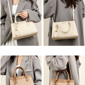 2025 Trendy Women's Canvas-Leather Crossbody Bag - Stylish Shoulder/Tote Purse, Light Luxury Contrast Design for Work & Daily - Image 6