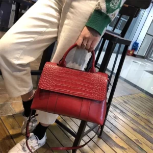 Women's Shoulder Bag Top-Grain Leather Crossbody Bag Elegant Handbag Large Capacity Soft Textured Finish - Image 2