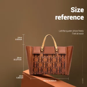 Classic Style Fashion Retro Women's Handbags Simple Design Letters Printing Large Capacity Pure Color Versatile - Image 5