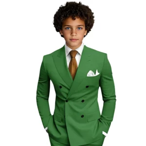 Double Breasted Boys Suit 2 Pieces Formal Wedding Suit for 2-16 Year Old Tuxedo Slim Fit Formal Suits for Prom Party - Image 4