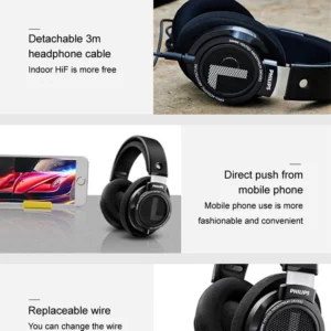 Philips SHP9500 Headphone HiFi Stereo Wired Earphone Computer Online Learning Earbuds Esports Game 3.5mm 6.3mm Universal Headset - Image 5