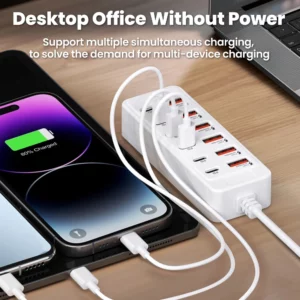 12-in-1 USB Splitter Socket USB2.0 High Speed Data Transfer Converter USB C Docking Station Fast Charging Plug for Home Office - Image 6