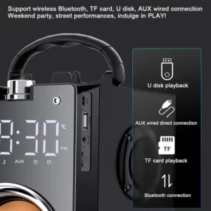Wooden Super Bass Wireless Bluetooth Speakers Portable High Power Stereo Subwoofer Music Center Support TF FM Radio HIFI BoomBox - Image 3