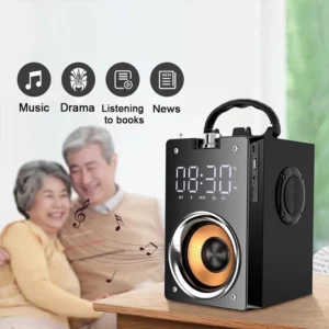 Wooden Super Bass Wireless Bluetooth Speakers Portable High Power Stereo Subwoofer Music Center Support TF FM Radio HIFI BoomBox - Image 4