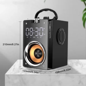 Wooden Super Bass Wireless Bluetooth Speakers Portable High Power Stereo Subwoofer Music Center Support TF FM Radio HIFI BoomBox - Image 6