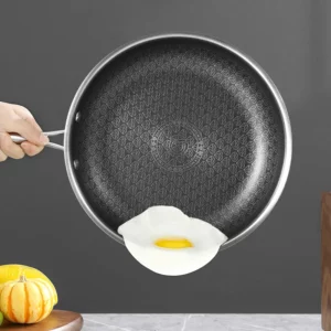 Non-stick Stainless Steel Frying Pan Kitchen Steak Pan Cookware Set Compatible with Gas Stoves And Induction Cooktops - Image 4