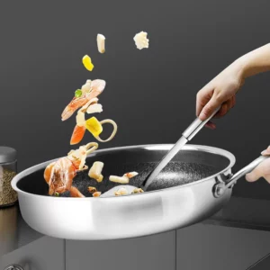 Non-stick Stainless Steel Frying Pan Kitchen Steak Pan Cookware Set Compatible with Gas Stoves And Induction Cooktops - Image 5