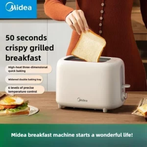 Midea Toaster Home Multifunctional Toaster Small Toaster Toast Automatic Breakfast Machine MT-RP04 220V 50HZ Widening six-speed - Image 1