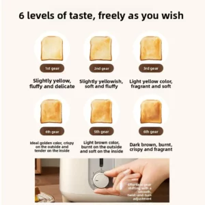 Midea Toaster Home Multifunctional Toaster Small Toaster Toast Automatic Breakfast Machine MT-RP04 220V 50HZ Widening six-speed - Image 3