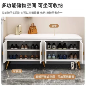 AOLIVIYA Entrance Door Shoe Change Stool Light Luxury High Sense Storage Can Sit Shoe Cabinet Narrow Door Home Simple Modern Wit - Image 2