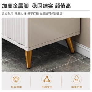 AOLIVIYA Entrance Door Shoe Change Stool Light Luxury High Sense Storage Can Sit Shoe Cabinet Narrow Door Home Simple Modern Wit - Image 4