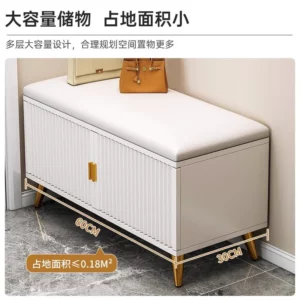 AOLIVIYA Entrance Door Shoe Change Stool Light Luxury High Sense Storage Can Sit Shoe Cabinet Narrow Door Home Simple Modern Wit - Image 5