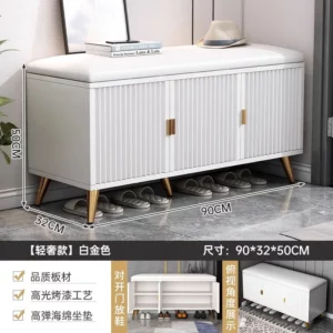 AOLIVIYA Entrance Door Shoe Change Stool Light Luxury High Sense Storage Can Sit Shoe Cabinet Narrow Door Home Simple Modern Wit - Image 6