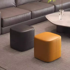 Soft Leather Cat Claw Leather Stool - Scandinavian Simple Design, Ideal for Entrance Shoe Cabinets, Dresser and Living Room Seats, Footrest and Low Stools. - Image 2