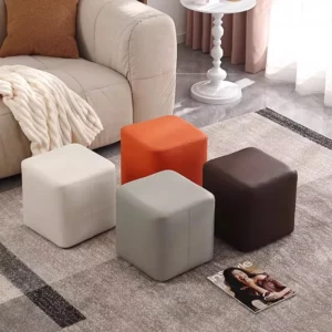 Soft Leather Cat Claw Leather Stool - Scandinavian Simple Design, Ideal for Entrance Shoe Cabinets, Dresser and Living Room Seats, Footrest and Low Stools. - Image 4