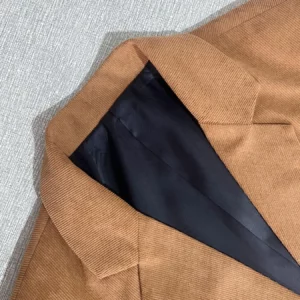 Men's Corduroy Blazer Pocket Color Block Jacket Moderate Thickness Business Wear Fitted Design for Spring & Fall - Image 3