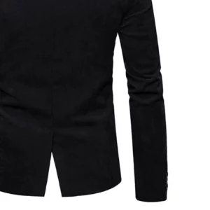 Men's Corduroy Blazer Pocket Color Block Jacket Moderate Thickness Business Wear Fitted Design for Spring & Fall - Image 7