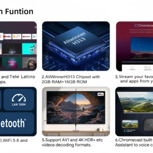 Android13 Smart Home Theater TV Box AllwinnerH313 Google Assistant Netflix Streaming Bluetooth Media Player 2G16G 2.4G5G Wifi T1 - Image 4