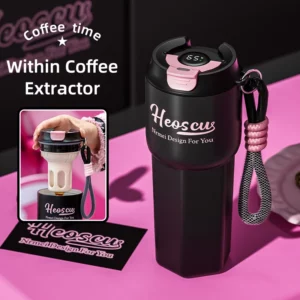Temperature Display Thermal Coffee Mugs Outdoor Portable Water Cups Coffee Bottle for Brewing Coffee 650ML - Image 2