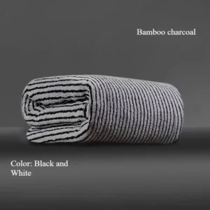 Quick-Drying Bamboo Striped Towel Set For Soft And Absorbent Bathroom Experience Bath Towel Set or Hand Towel - Image 4