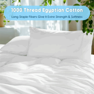 Premium 4/6pcs Egyptian Cotton Bed Sheet Set Soft Long Staple Cotton Bedding Set Luxury Silky Fitted Sheet Flat Sheet Pillowcase - Image 4