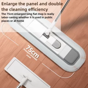 75CM Microfiber Floor Flat Mop with 1 Cloth for Home & Hotel Cleaning Tools Large Floor Cleaner Flat Mop/1 75cm Board Push Cloth - Image 4