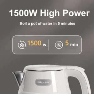 Bear Household Electric Kettle ZDH-Q15U8 1.5L Automatic Power Off Water Boiler Stainless Steel Teapot For Dormitory 220V - Image 5