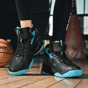 Mens Comfortable Basketball Shoes Outdoor Casual High Top Footwear Fashion Trend Leather Sneaker Oversized 39- 50 Wear Resistant - Image 1