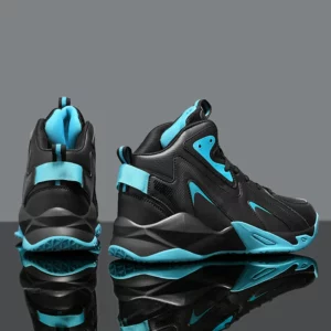 Mens Comfortable Basketball Shoes Outdoor Casual High Top Footwear Fashion Trend Leather Sneaker Oversized 39- 50 Wear Resistant - Image 4