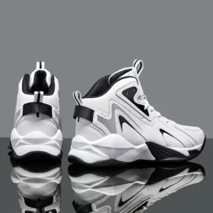 Mens Comfortable Basketball Shoes Outdoor Casual High Top Footwear Fashion Trend Leather Sneaker Oversized 39- 50 Wear Resistant - Image 5
