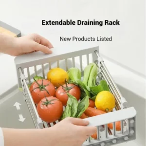 Kitchen Sink Drain Rack Stainless Steel Extendable Dish Drying Rack Drain basket Fruit Vegetable Washing Drainer Storage rack - Image 2