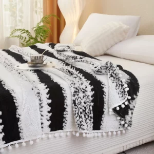 Spring Autumn Comfortable Flannel Blanket Soft High Quality Milk Fleece Sofa Blankets Skin Friendly Jacquard Nap Blanket Shawl - Image 3